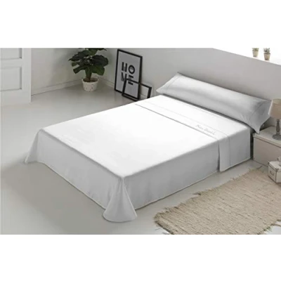 Imagen de Pierre Cardin Juego de sábanas Arcadia, 100% Algodón, Blanco, Cama 135 cm