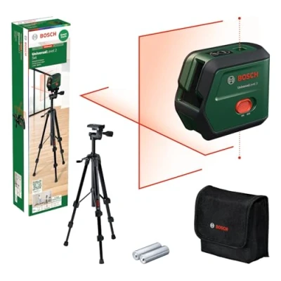 Imagen de Bosch nivel láser de líneas cruzadas UniversalLevel 2 (láser cruzadas, incl. puntos plomada para una alineación precisa y transferencia sencilla, en caja cartón)