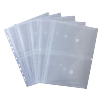 Imagen de 2 fundas para documentos A5 en A4 con cierre de velcro y margen perforado para, transparente 5 unidades