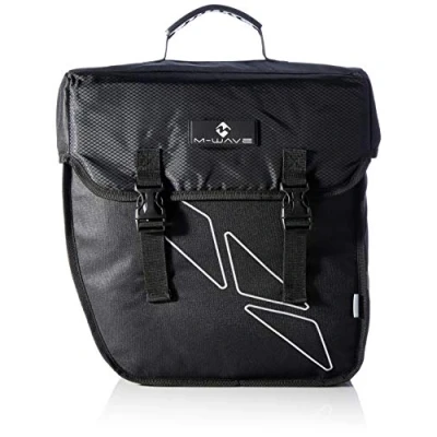 Imagen de M Wave Bolsa de Transporte Individual Amsterdam Single, Adultos Unisex, Negro/Plata, 38 x 18 30cm, L
