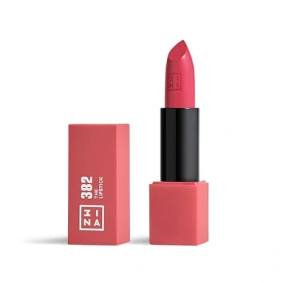 Imagen de 3INA MAKEUP The Lipstick 382 Rosa Oscura Labial Cremoso Barra de Labios Mate con Vitamina E y Manteca Karité Alta Pigmentación Olor a Vainilla Vegan Cruelty Free