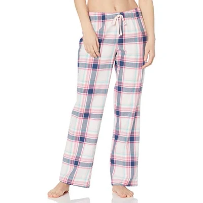 Imagen de Amazon Essentials Pantalón para Dormir de Franela (Disponible en Tallas Grandes) Mujer, Rosa Blanco Cuadros Grandes, S