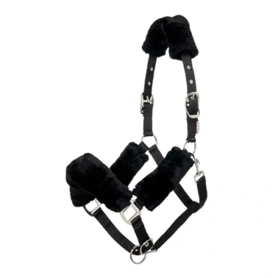 Imagen de LeMieux Cuello cómodo para Caballos Negro Forro Polar Suave Ajustable y Duradero COB