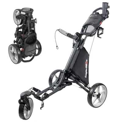 Imagen de Caddytek CaddyLite One Giratorio V8, Gris Oscuro Carrito de Empuje Golf, Unisex Adulto, Negro, Talla única