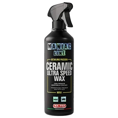 Imagen de Mafra Maniac Line For Car Detailing, Ceramic Ultra Speed Wax, cera Premium Hidrofóbica con SiO2, en spray sellante, crea un escudo protector autolimpiante, 500 ml