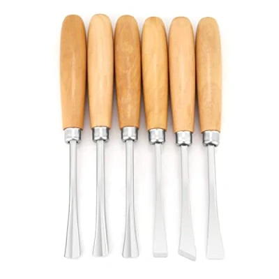 Imagen de Herramientas para Tallar Madera, 6 Piezas Juego de Cinceles Mano Tallado en Madera Profesional Esculpir Cintería Brije Kit Cuchillos
