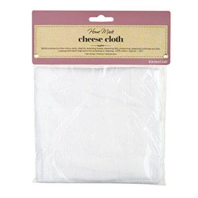 Imagen de KitchenCraft HomeMade Cheese Cloth, tela de muselina 100% algodón, paño multiusos para colar, cocer al vapor, conservar, pulir y mucho más, 1,6 m cuadrado, 1 unidad