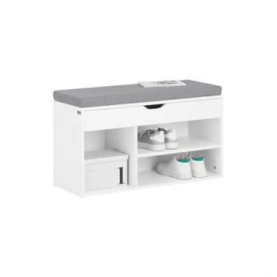 Imagen de SoBuy Banco Zapatero,Armario de Almacenamiento con Cajón y 3 Compartimientos,H46 cm,FSR45 HG,ES