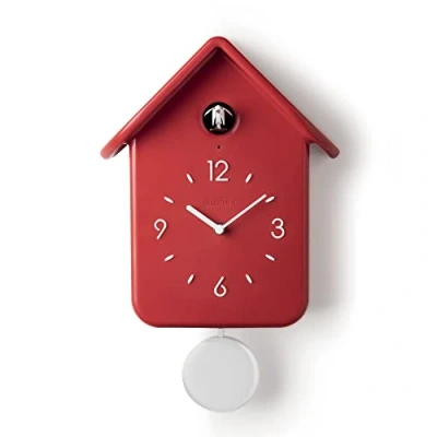 Imagen de Guzzini QQ Cuckoo Home Reloj Con Pendulo, ABS, Rojo, 24.8 x 12 h39 cm