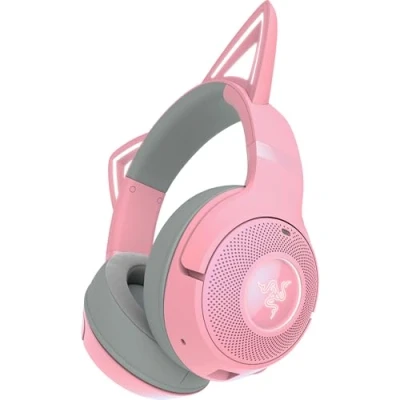 Imagen de Auriculares gaming Razer Kraken Kitty V2 BT, Bluetooth, Iluminación RGB, Autonomía hasta 40h, Orejas gatito, Negro