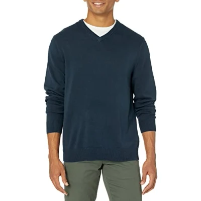 Imagen de Amazon Essentials Jersey de Cuello Pico (Disponible en Tallas Grandes) Hombre, Azul Marino, XL