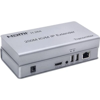 Imagen de Swallows Extensor IP KVM HDMI 200M, sobre RJ45 Ethernet CAT6 6A transmisor receptor 1 TX a 20 RX y conexión USB en cascada teclado ratón UTP/STP H.264 (TX+RX)