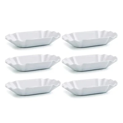 Imagen de Set 6 boles tapas porcelana blanca 20X11 aperitivos gastro fun Quid