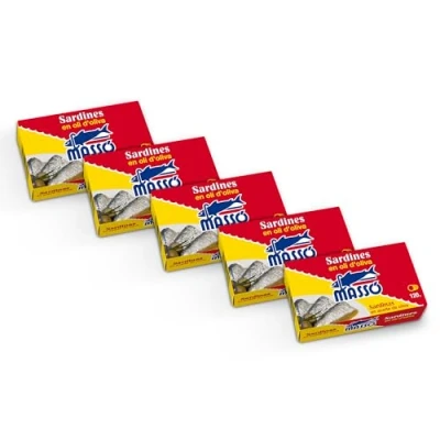 Imagen de Massó Sardinas en aceite de oliva, 1 pack 5 latas 120gr, catalán.
