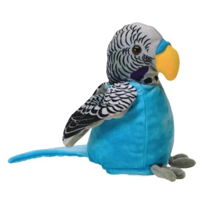 Imagen de Kögler 75674 Periquito de labertier Caruso, Aprox. 21 cm Altura, Peluche con función reproducción, balbucea Todo Gracioso y se Mueve, Funciona Pilas