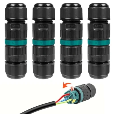 Imagen de Fousenuk 4 Piezas Conector Estanco, Caja de Conexiones, Conectores Electricos, Empalmes Cables Manguito Conexión Cable, Conexiones Impermeables para Cable Diámetro Ø 5 9MM, 9 12MM