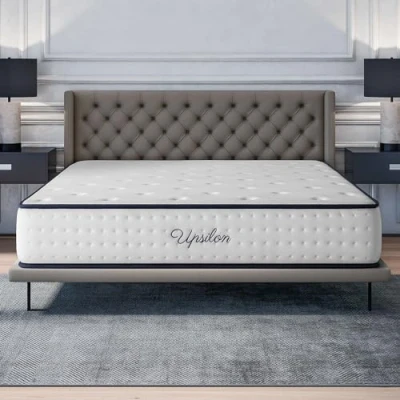 Imagen de COSMOS Colchón Viscoelástico 160x200 cm Altura 30 Upsilon Espuma HR y Blue Latex Firme, Transpirable, Hipoalergénico, Ergonómico Cara Invierno Verano, 7 Zonas Confort