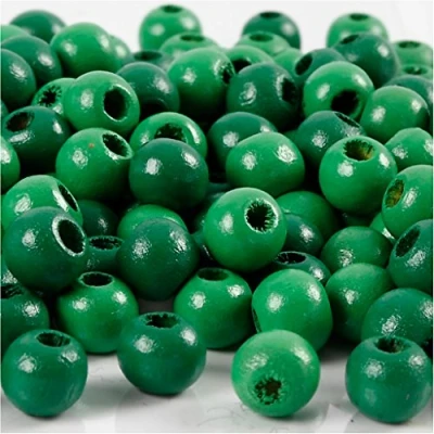 Imagen de Creativ 100263 Cuentas de madera, diámetro: 8 mm, verde, 15 g, aprox. 100 unidades