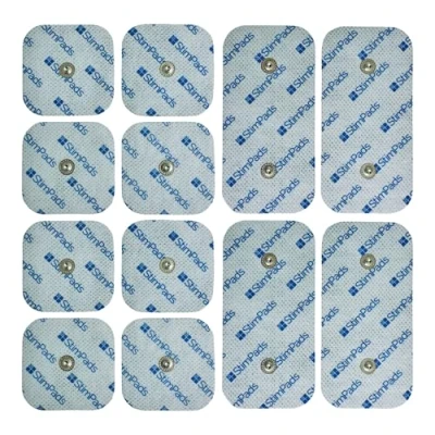 Imagen de Compex Electrodos. PAQUETE AHORRO de 12 electrodos alto rendimiento y larga duración (4 X 50X100mm UN Snap 8 50X50mm). Compatibilidad con garantizada al 100%