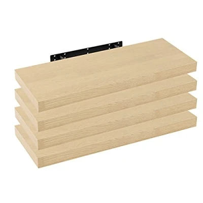 Imagen de WOLTU Estanteria Pared, Estante Flotante, Juego de 4 Pared Madera MDF, para salón, Cocina, Pasillo RG9318kei