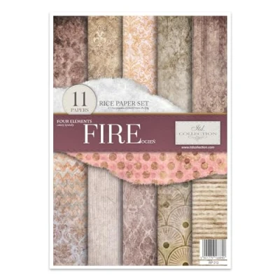 Imagen de ITD Collection Papel de arroz creativo A4 Decoupage Rice Paper Sheet 29,7 x 21 cm, técnica servilletas, multicolor (RP013 Fire HS code 48021000)