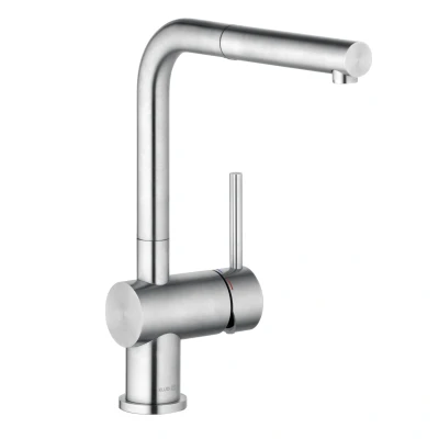Imagen de Kludi Grifo de cocina L Steel resistente a la presión, orientable y extensible, acero inoxidable