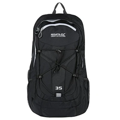 Imagen de Regatta Atholl II Mochila de viaje acolchada y resistente para hombre, Negro acero claro, 35L