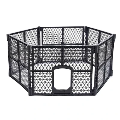Imagen de Lanco Parque de 6 Paneles Plástico con Puerta. Facil Montaje y Traslado. Resistente. para Interiores Exteriores. Medidas: 171 x 90 67 cm.