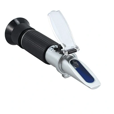 Imagen de Refractómetro Brix para mosto de cerveza casera, RGBS doble escala compensación automática temperatura 0 32% hidrómetro gravedad específico con ATC