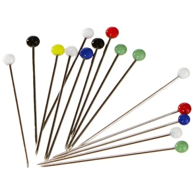 Imagen de Prym Agujas de Cabeza Cristal, 0,60 x 30 mm, Multicolor, 100 g, Acero aleado Vidrio, Carbón, 0,60mm