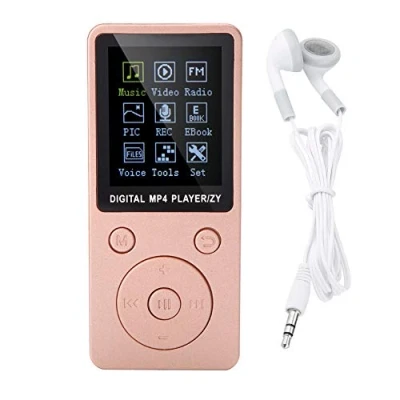 Imagen de Reproductor de MP3 / MP4 Portátil Compatible con Música, Radio, Grabación, Video,Libro Electrónico, Soporte Incorporado hasta 32G Tarjeta Memoria Tiempo Espera Largo para Auriculares(Rosa)