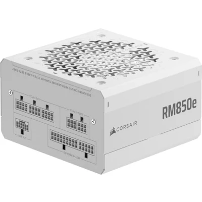 Imagen de CORSAIR RM850e (2025) Fuente de Alimentación ATX Totalmente Modular Bajo Ruido con Cable 12V 2x6 Compatible 3.1 y PCIe 5.1, Eficiencia Cybenetics Gold, Condensadores a 105C Blanco