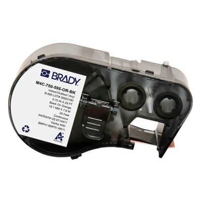 Imagen de Brady M4C 750 595 OR BK cinta vinilo negro sobre naranja 19,05 mm x 7,62 m (original)