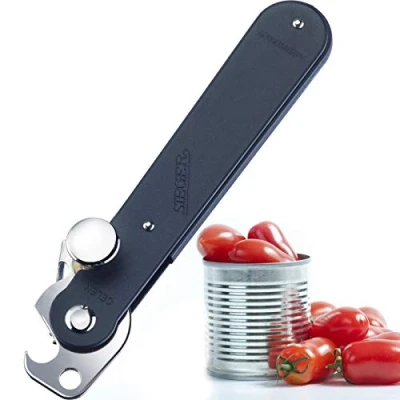 Imagen de Westmark Abridor de latas, Con elevador tapa, Longitud: 14,9 cm, Acero, Original Sieger, Negro/plateado, 11212270