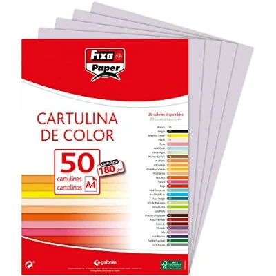 Imagen de Fixo Paper 11110372 Paquete de cartulinas A4 50 unidades color gris perla, 180g