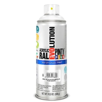 Imagen de PINTY PLUS PINTURA EN SPRAY EVOLUTION WATER BASED 520CC RAL 9010 BLANCO PURO MATE