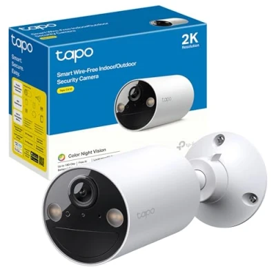Imagen de [2024 Nuevo] Tapo C410 Cámara Wi Fi de Batería para Exterior/Interior, 2K 3MP, 6400mAh, Detección Personas por IA, Visión Nocturna a Color, No Requiere Hub, Compatible con Panel Solar