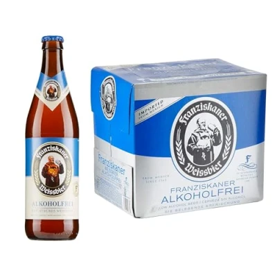 Imagen de Franziskaner Alcoholfrei, Pack 12 Botellas x 50cl, Cerveza Sin Alcohol Con Sabor Afrutado y Especiado, 0.5% Volumen