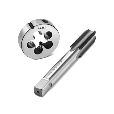 Imagen de QWORK® machos de roscar M14x1.5mm, juego y terrajas