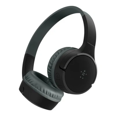 Imagen de Belkin auriculares inalámbricos para niños SoundForm Mini con micrófono, cascos supraaurales la enseñanza en línea, escuela y viajar, compatibles iPhone, iPad, Galaxy otros, negros