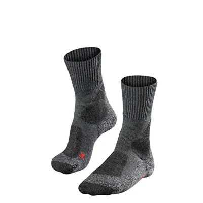 Imagen de FALKE TK1 Adventure M SO lana hilo funcional anti ampollas gruesa 1 par, Calcetines para senderismo Hombre, Gris (Asphalt Melange 3180), 39 41