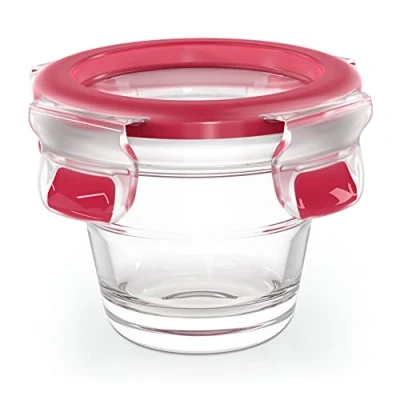 Imagen de Emsa Clip&amp;Close Hermético de Cristal redondo polipropileno, higiénico, no retiene olores ni sabores 100% libre BPA, apto para congelador y microondas, lavavajillas