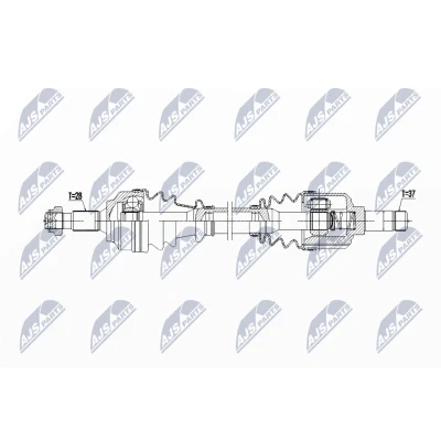 Imagen de NTY NPW PE 099 Árbol de transmisión Eje delantero, izquierda 718 Caja cambios manual, 6 marchas PEUGEOT: Expert III Furgón, CITROËN: Spacetourer