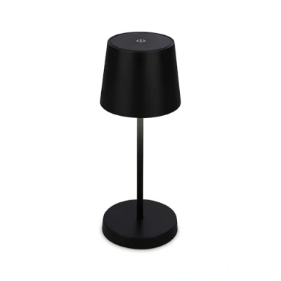 Imagen de BRILONER lámpara de mesa LED inalámbrica, IP44, noche regulable táctil, escritorio, USB C, camping, luz blanca cálida,lampara recargable portatil, 26x10cm, negro