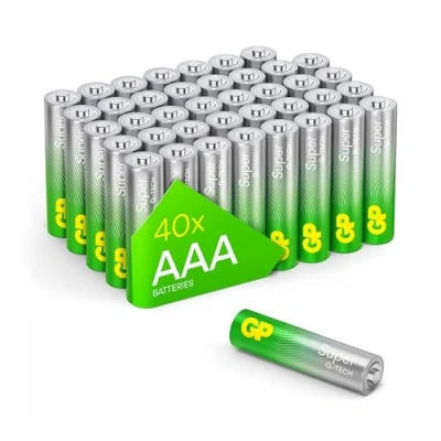 Imagen de Pilas GP AAA (Micro, LR03) 1,5 V, envase de 40 Unidades, tecnología superalcalina Larga duración, Unidades.