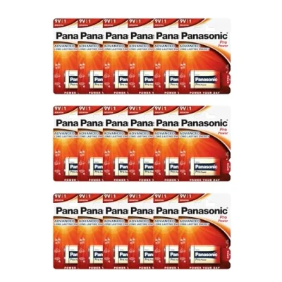 Imagen de Pilas alcalinas Panasonic Pro Power Gold de 9 V 6LR61PPG, Paquete 18 Unidades (6LR61, MN1604, PP3)