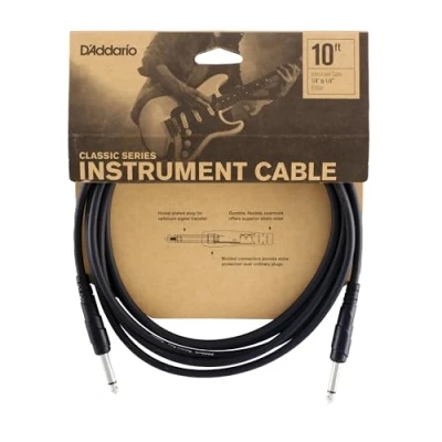 Imagen de D&#039;Addario Cable de guitarra para Instrumentos la serie Classic 1/4 Pulg Macho a 3.048 Metros Extremo Recto 1 Paquete
