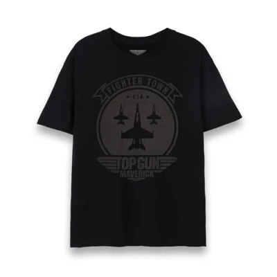 Imagen de Top Gun Maverick Camiseta para Hombres Adultos &#039;Fighter Town&#039; Movie Negro Outfit X Large