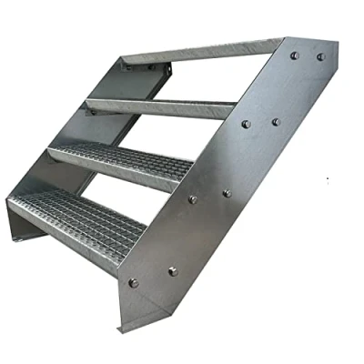 Imagen de Escaleras de zanca acero 4 Escalones Totalmente galvanizada Medidas (L x a A) 82cm 80cm 76cm Resistente la intemperie y corrosión