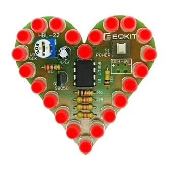 Imagen de PZMYJB DIY Kit de montaje en forma corazón lámpara respirable DC 4V 6V LED Suite Rojo Blanco Azul Verde Producción electrónica para el aprendizaje, rosa